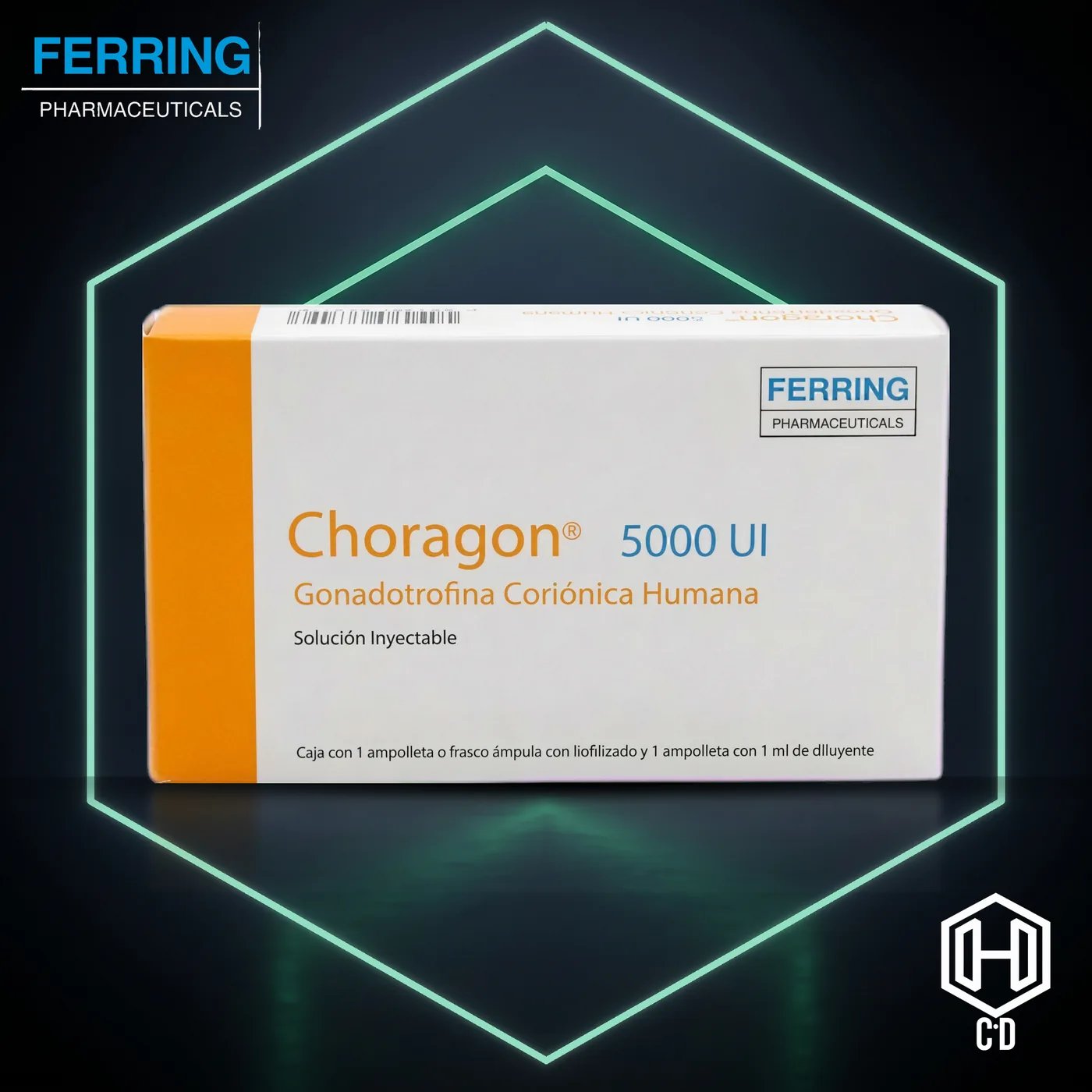 Choragon 5,000 IU Ferring — vista frontal