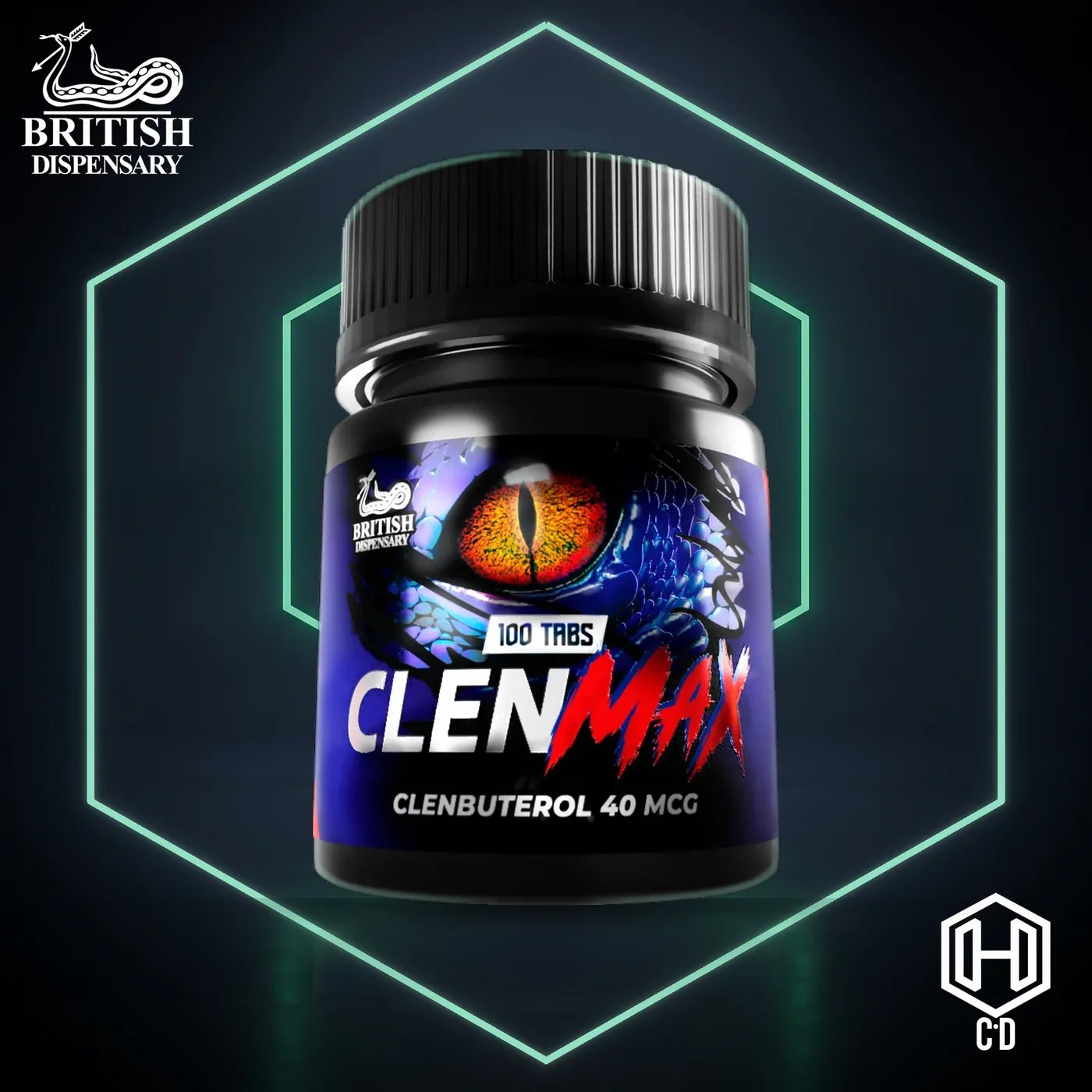 Clembuterol British Dispensary — vista frontal