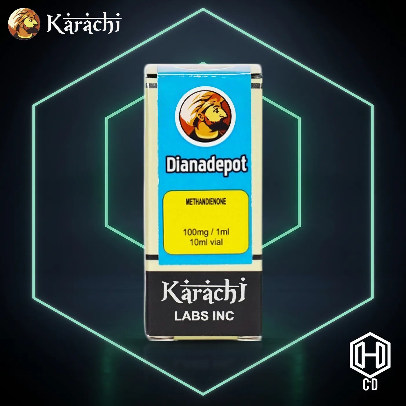 Dianabol Vial Karachi Labs — vista frontal