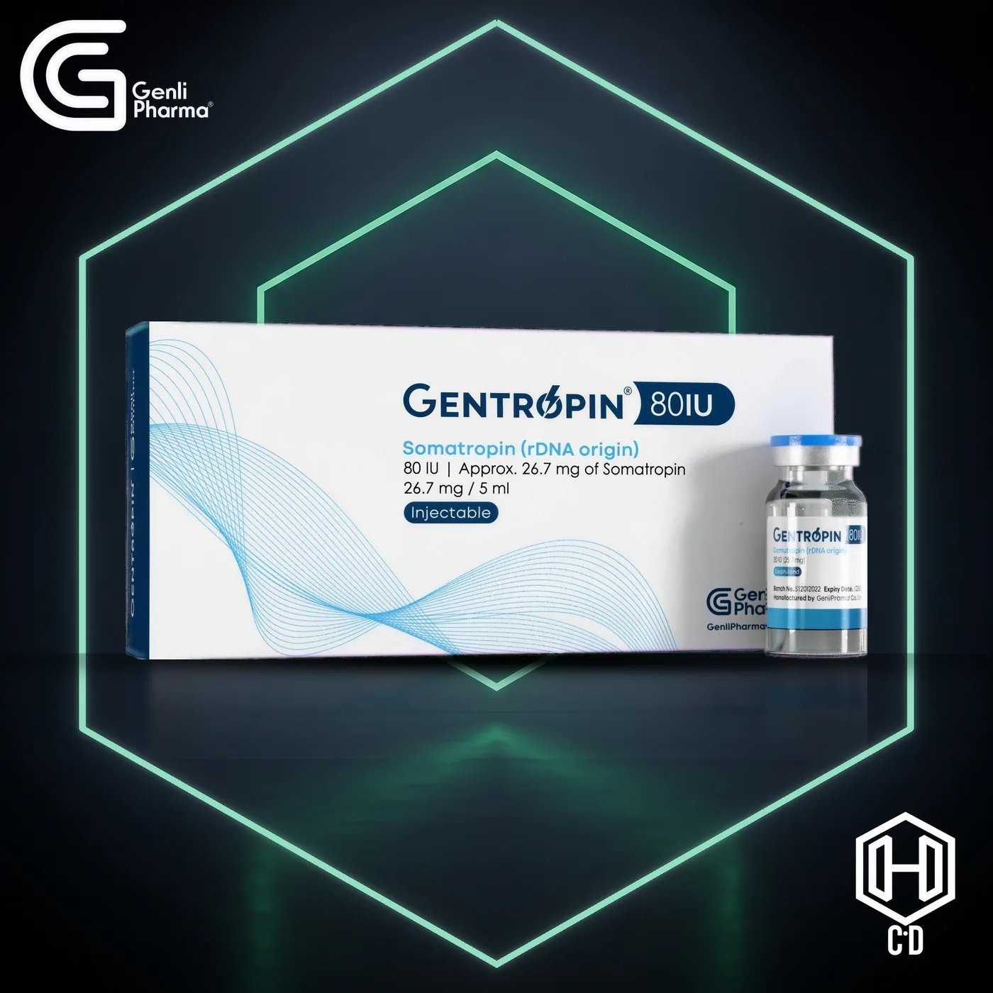 Gentropin 80 IU Genli — vista frontal