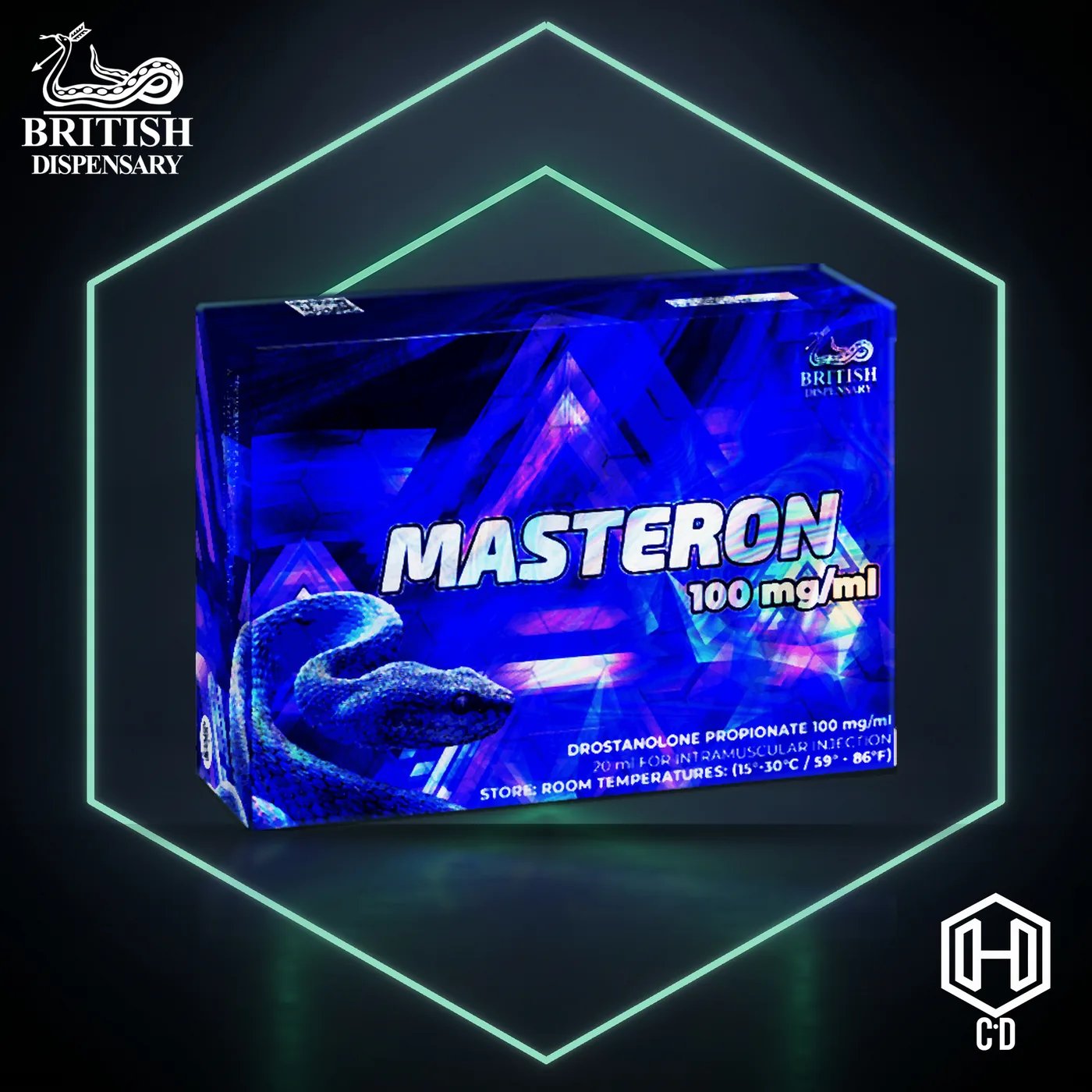 Masteron British Dispensary — vista frontal