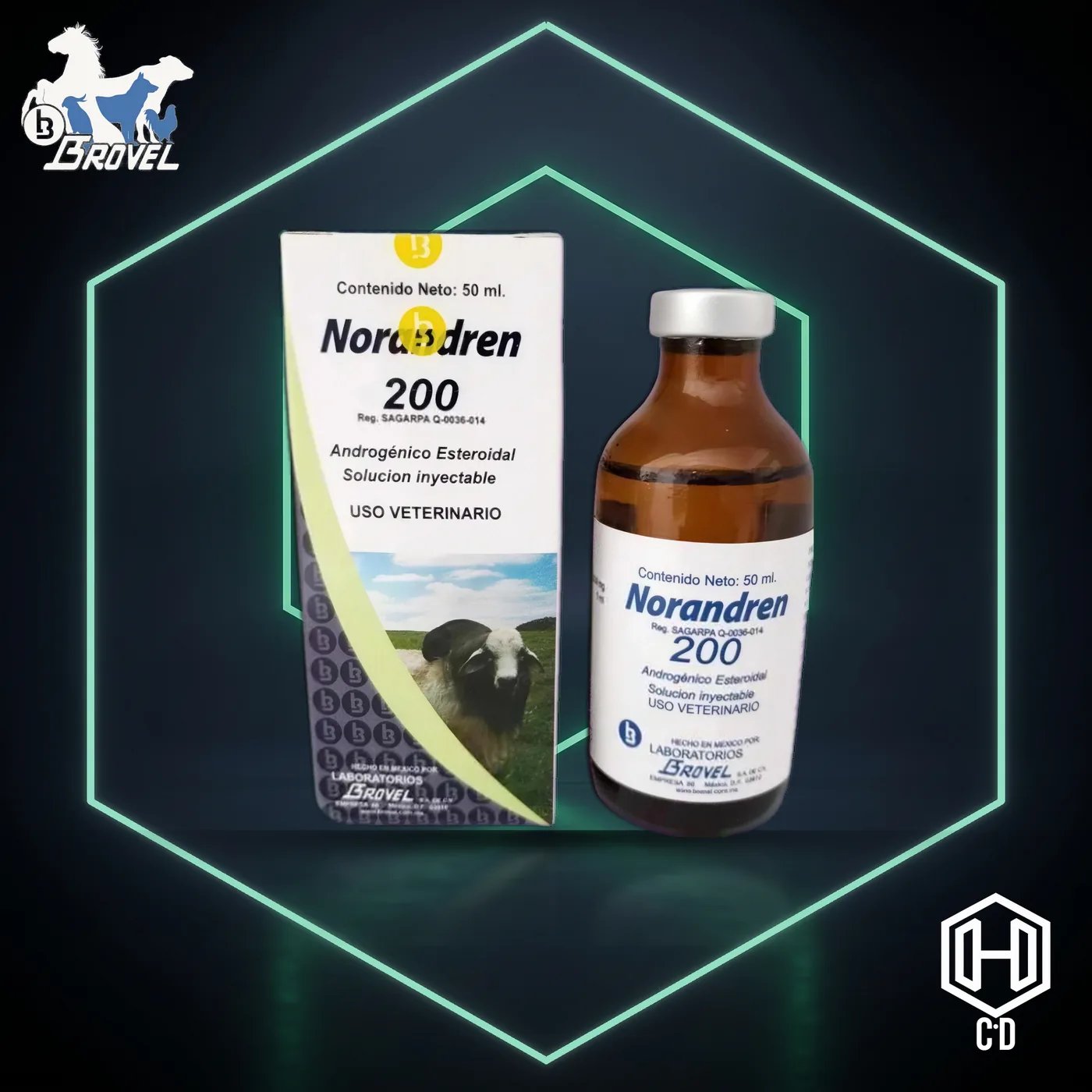 Noradren 200 Mg Brovel — vista frontal
