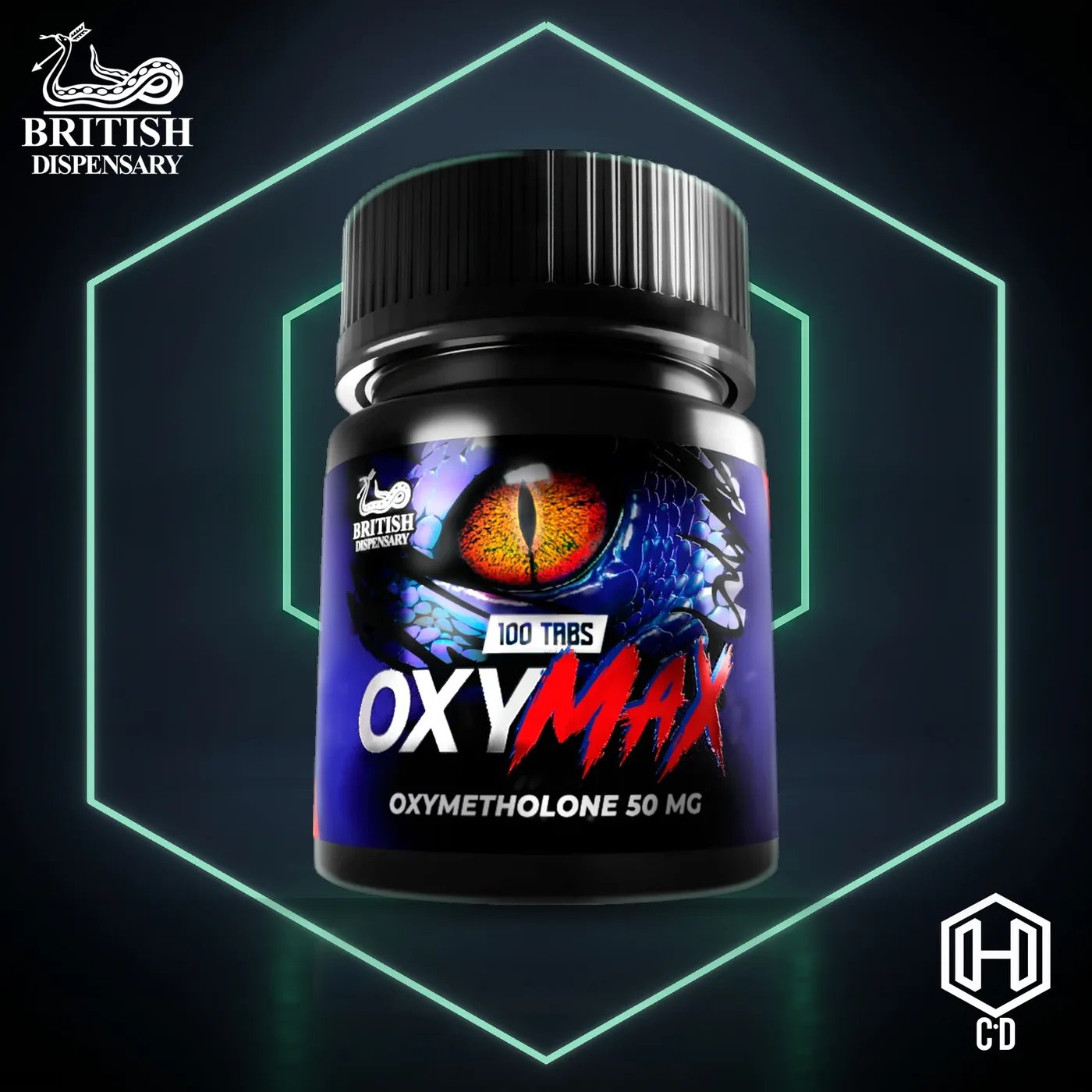 Oximetalona British Dispensary — vista frontal