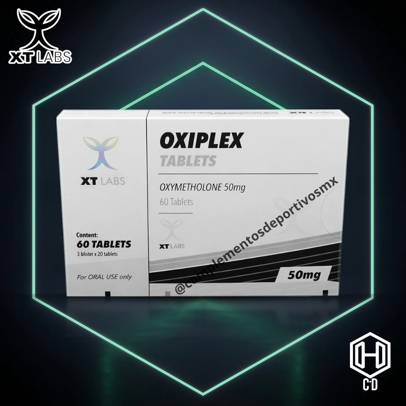 Oximetalona XT Labs — vista frontal