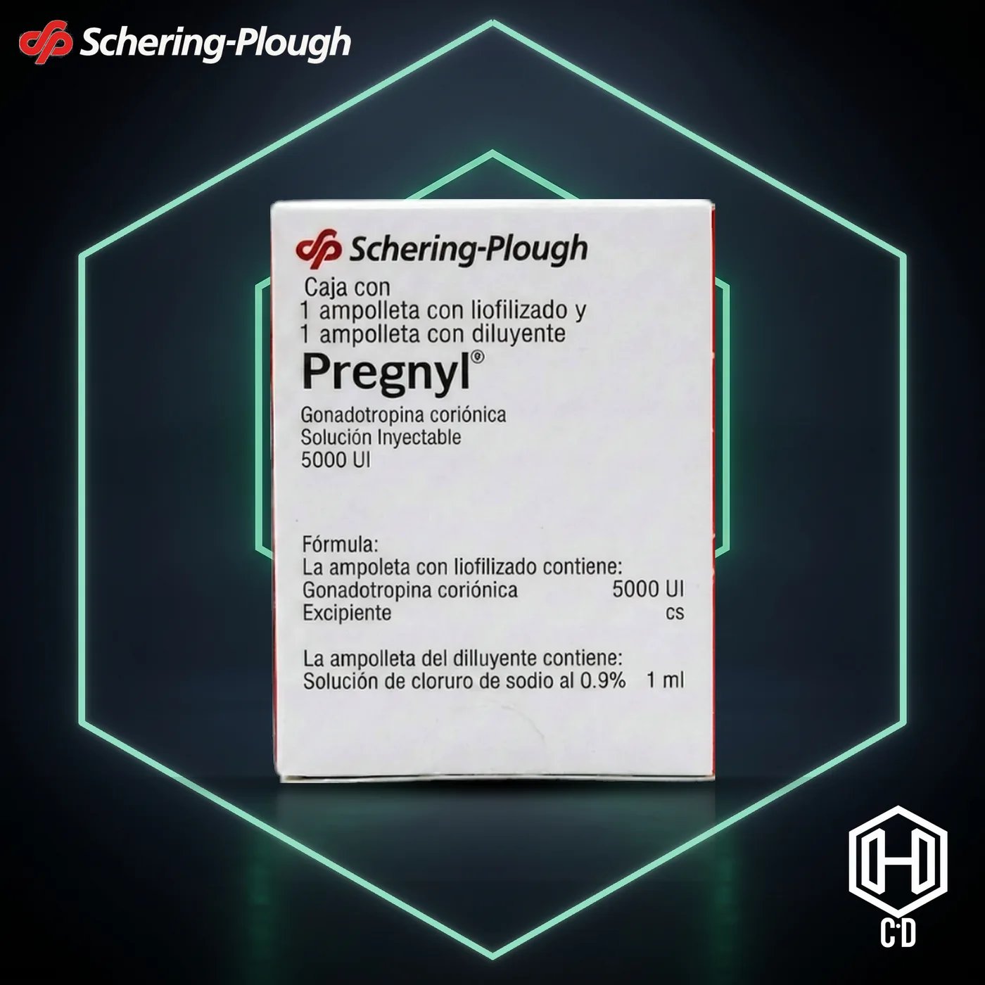 Pregnyl 5,000 IU Schering — vista frontal