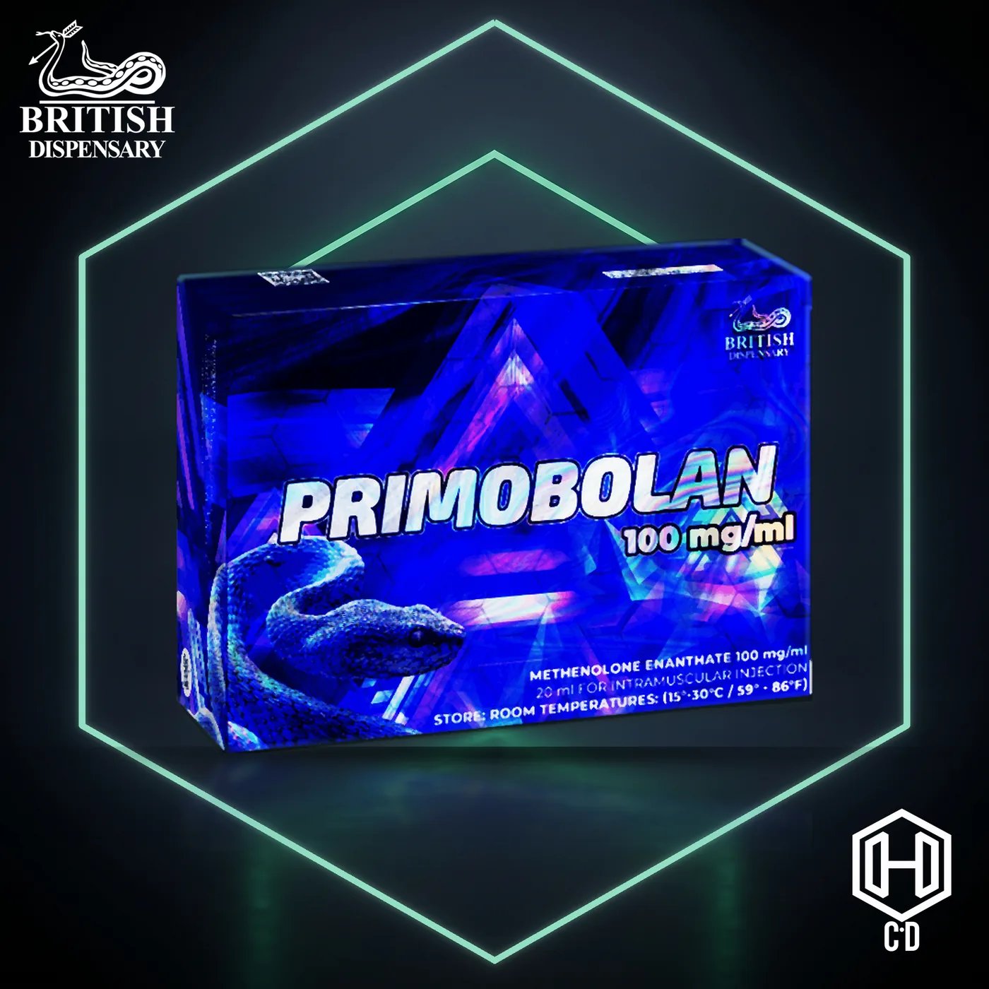 Primobolan British Dispensary — vista frontal