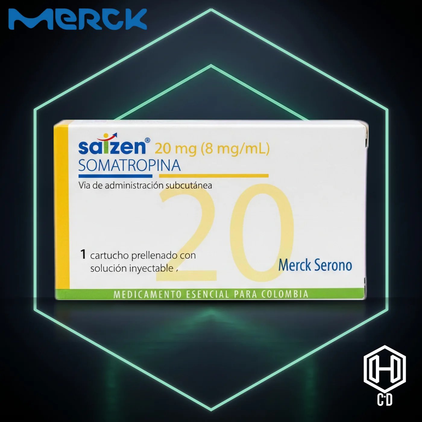 Saizen 60 IU Merck — vista frontal