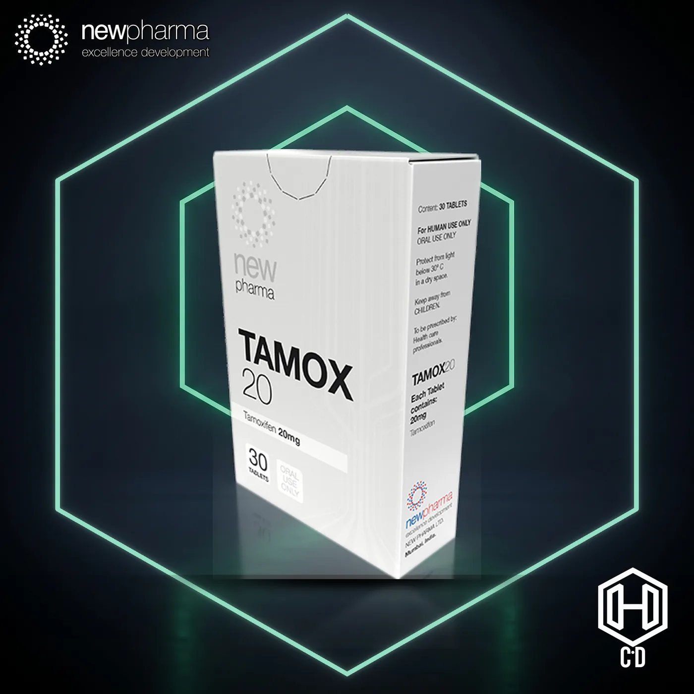 Tamoxifeno New Pharma — vista frontal