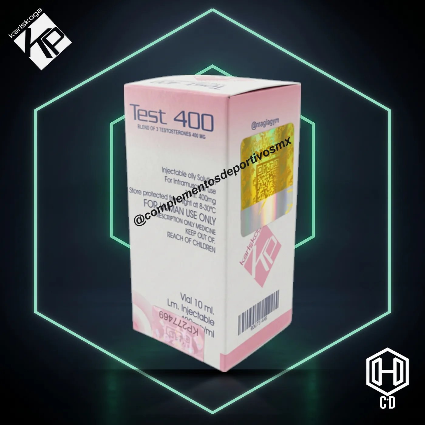 Testosterona 400 Mg Karlskoga Pharma — vista frontal