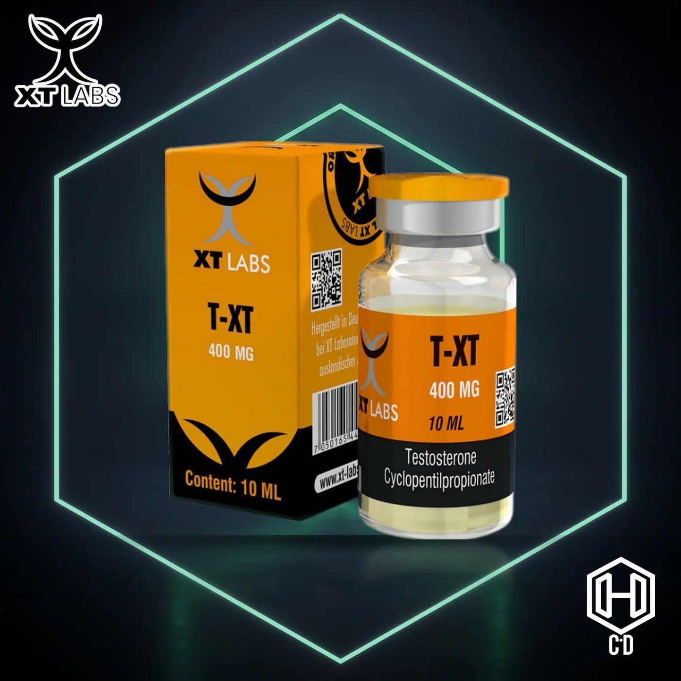 Testosterona 400 Mg XT Labs — vista frontal