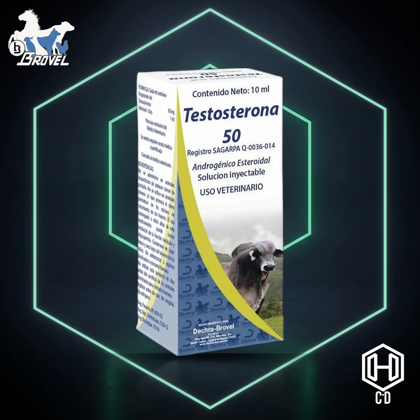 Testosterona 50 Mg Brovel — vista frontal