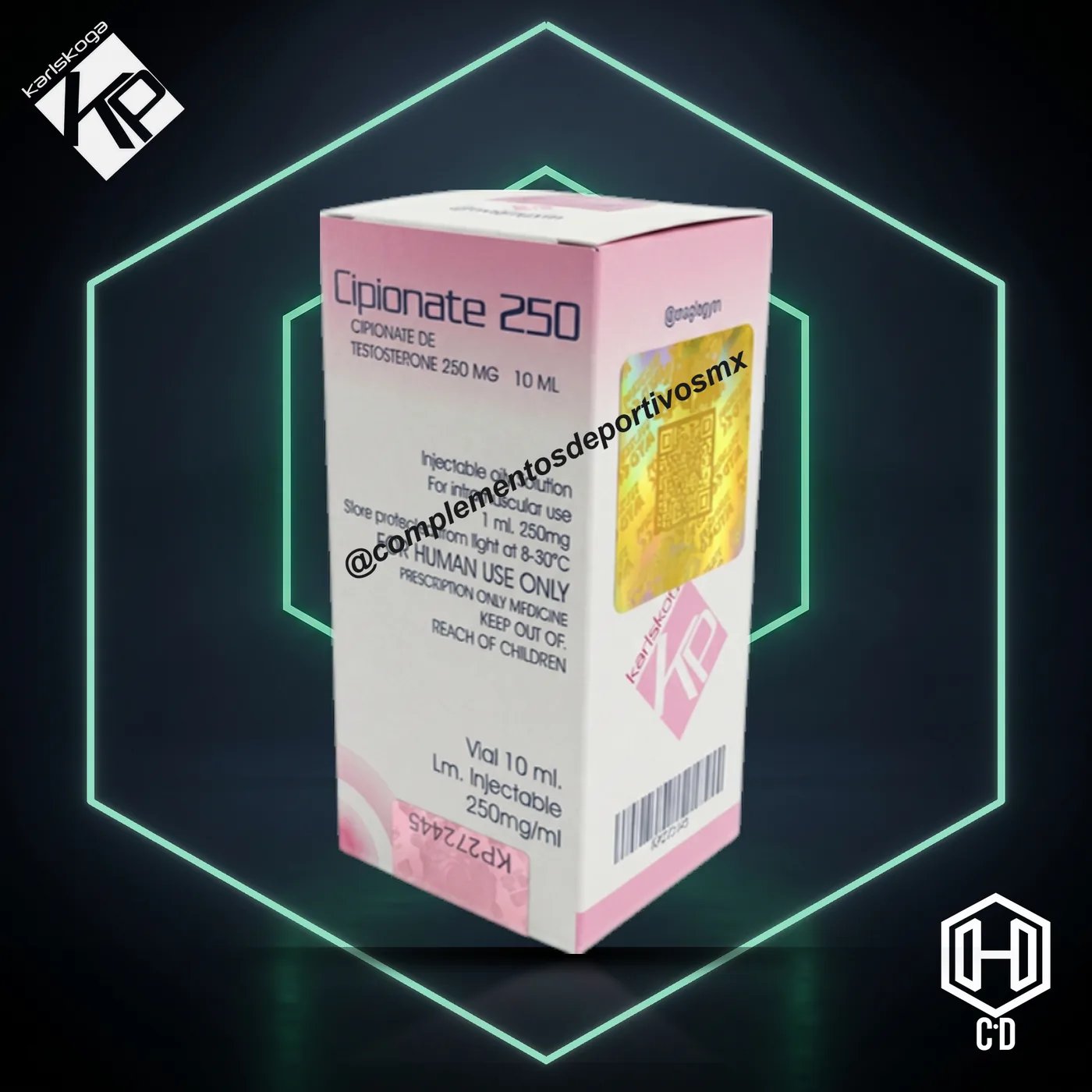 Testosterona Cipionato Karlskoga Pharma — vista frontal