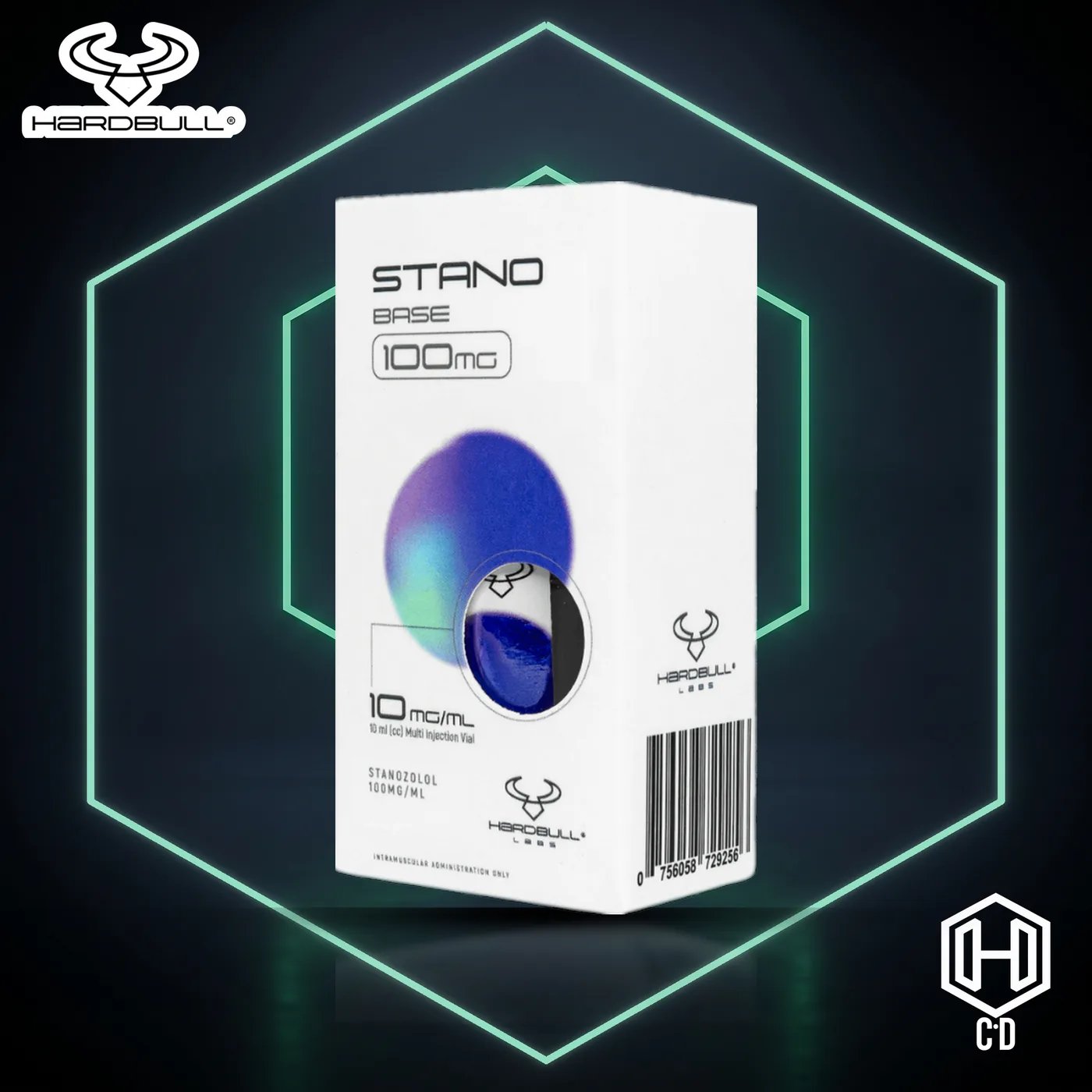 Winstrol Vial Hard Bull HardBull — vista frontal